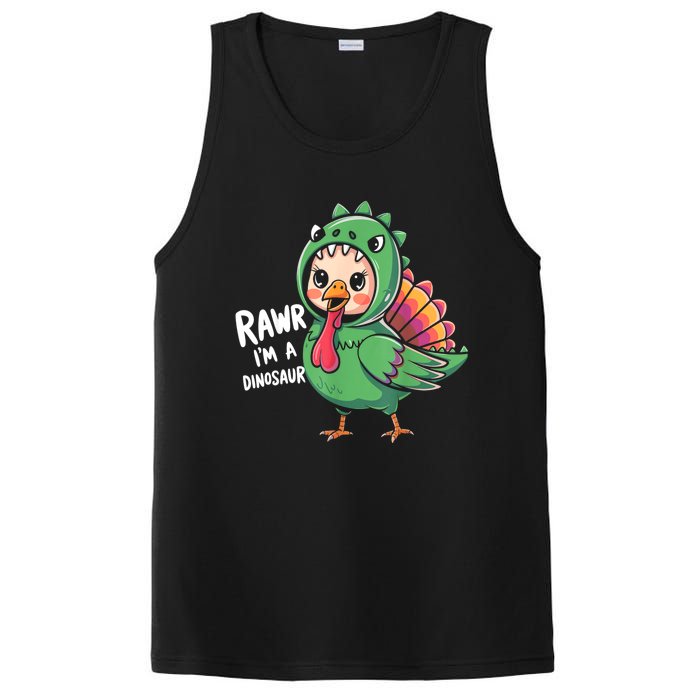 Thanksgiving Dinosaur Turkey Rawr IM A Dinosaur PosiCharge Competitor Tank