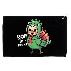 Thanksgiving Dinosaur Turkey Rawr IM A Dinosaur Grommeted Golf Towel