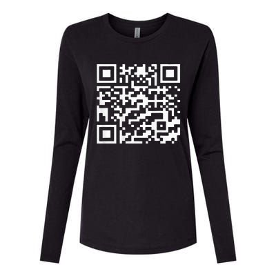 Trump Dance Troll Qr Funny President Trump Dance Code Back Womens Cotton Relaxed Long Sleeve T-Shirt