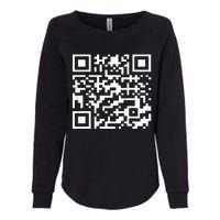 Trump Dance Troll Qr Funny President Trump Dance Code Back Womens California Wash Sweatshirt