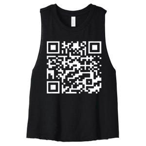 Trump Dance Troll Qr Funny President Trump Dance Code Back Women's Racerback Cropped Tank