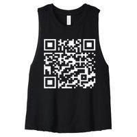 Trump Dance Troll Qr Funny President Trump Dance Code Back Women's Racerback Cropped Tank