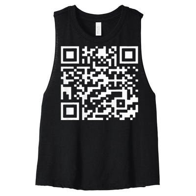 Trump Dance Troll Qr Funny President Trump Dance Code Back Women's Racerback Cropped Tank