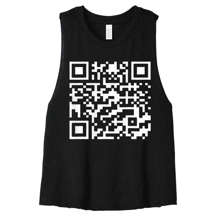 Trump Dance Troll Qr Funny President Trump Dance Code Back Women's Racerback Cropped Tank