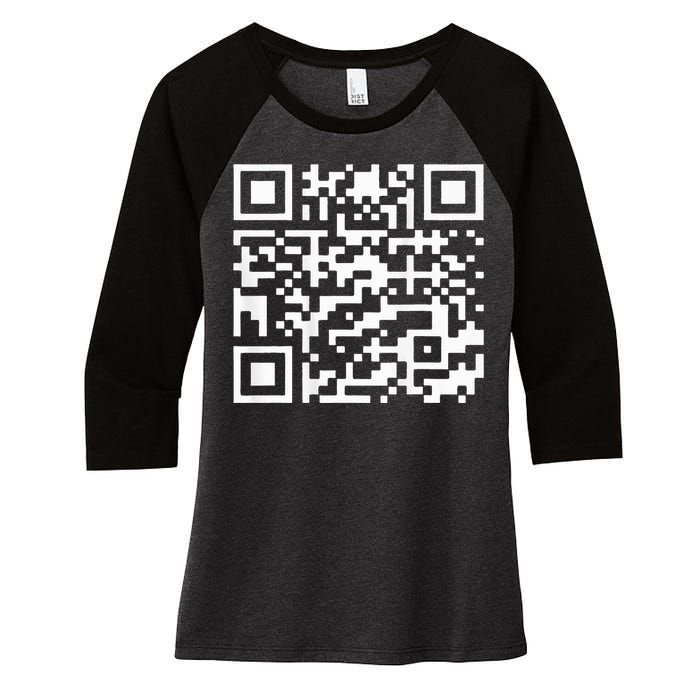 Trump Dance Troll Qr Funny President Trump Dance Code Back Women's Tri-Blend 3/4-Sleeve Raglan Shirt