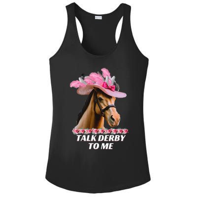 Talk Derby To Me Funny Horse Racing Lover On Derby Day Ladies PosiCharge Competitor Racerback Tank