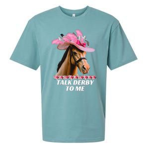 Talk Derby To Me Funny Horse Racing Lover On Derby Day Sueded Cloud Jersey T-Shirt