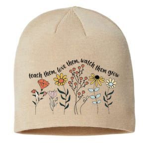 Teacher Day Teach Them Love Them Watch The Grow Flower Sustainable Beanie