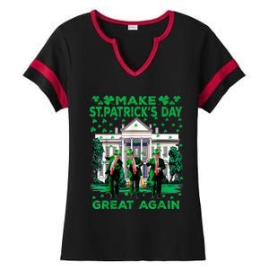 Trump Dance Trump 2024 Make St Patricks Day Great Again Ladies Halftime Notch Neck Tee