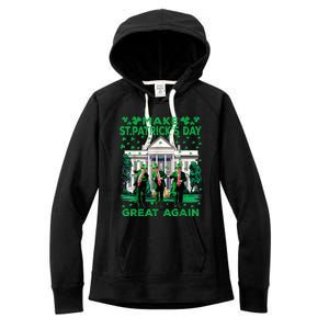 Trump Dance Trump 2024 Make St Patricks Day Great Again Women's Fleece Hoodie