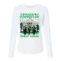 Trump Dance Trump 2024 Make St Patricks Day Great Again Womens Cotton Relaxed Long Sleeve T-Shirt