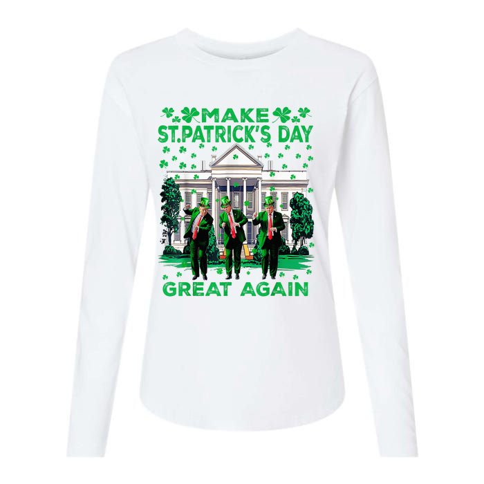 Trump Dance Trump 2024 Make St Patricks Day Great Again Womens Cotton Relaxed Long Sleeve T-Shirt