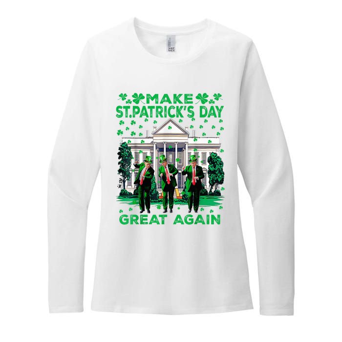 Trump Dance Trump 2024 Make St Patricks Day Great Again Womens CVC Long Sleeve Shirt