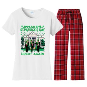 Trump Dance Trump 2024 Make St Patricks Day Great Again Women's Flannel Pajama Set