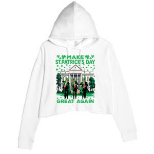 Trump Dance Trump 2024 Make St Patricks Day Great Again Crop Fleece Hoodie