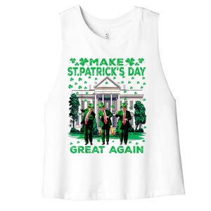 Trump Dance Trump 2024 Make St Patricks Day Great Again Women's Racerback Cropped Tank