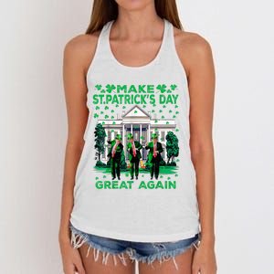 Trump Dance Trump 2024 Make St Patricks Day Great Again Women's Knotted Racerback Tank