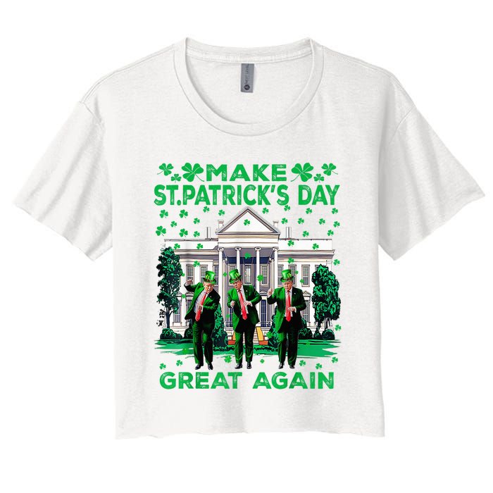 Trump Dance Trump 2024 Make St Patricks Day Great Again Women's Crop Top Tee