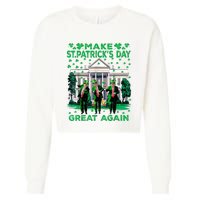 Trump Dance Trump 2024 Make St Patricks Day Great Again Cropped Pullover Crew