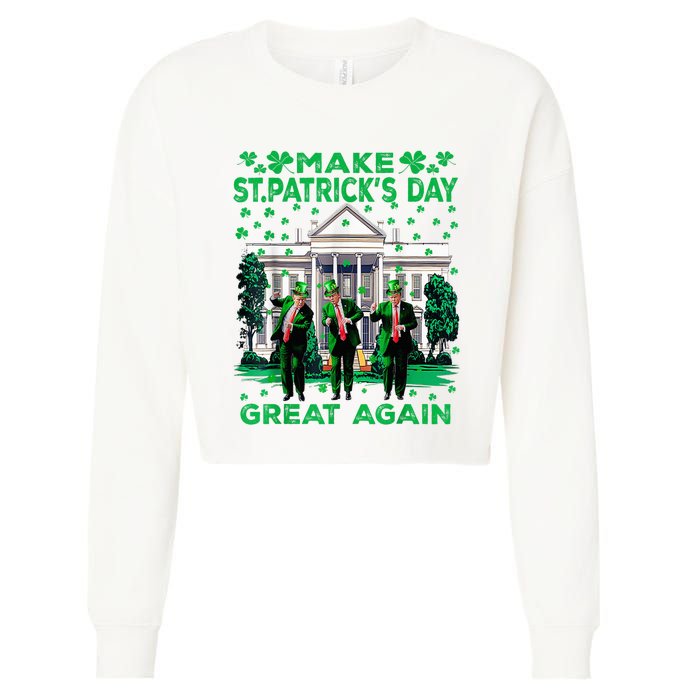 Trump Dance Trump 2024 Make St Patricks Day Great Again Cropped Pullover Crew