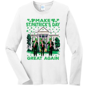 Trump Dance Trump 2024 Make St Patricks Day Great Again Ladies Long Sleeve Shirt