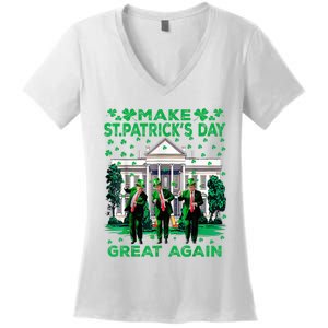 Trump Dance Trump 2024 Make St Patricks Day Great Again Women's V-Neck T-Shirt