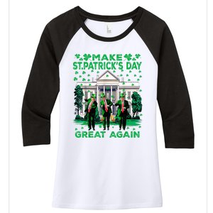 Trump Dance Trump 2024 Make St Patricks Day Great Again Women's Tri-Blend 3/4-Sleeve Raglan Shirt