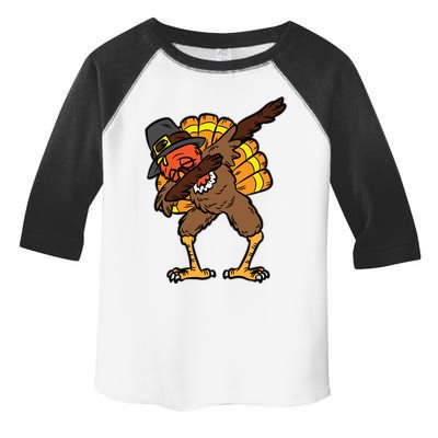 Turkey Dabbing Thanksgiving Day Funny Dance Fall Autumn Gift Toddler Fine Jersey T-Shirt