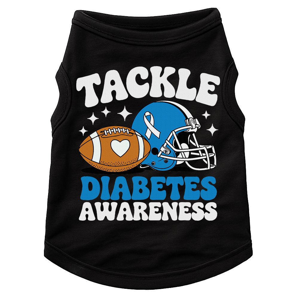 Tackle Diabetic Type 1 Blue Football Diabetes Awareness T1d Doggie Tank