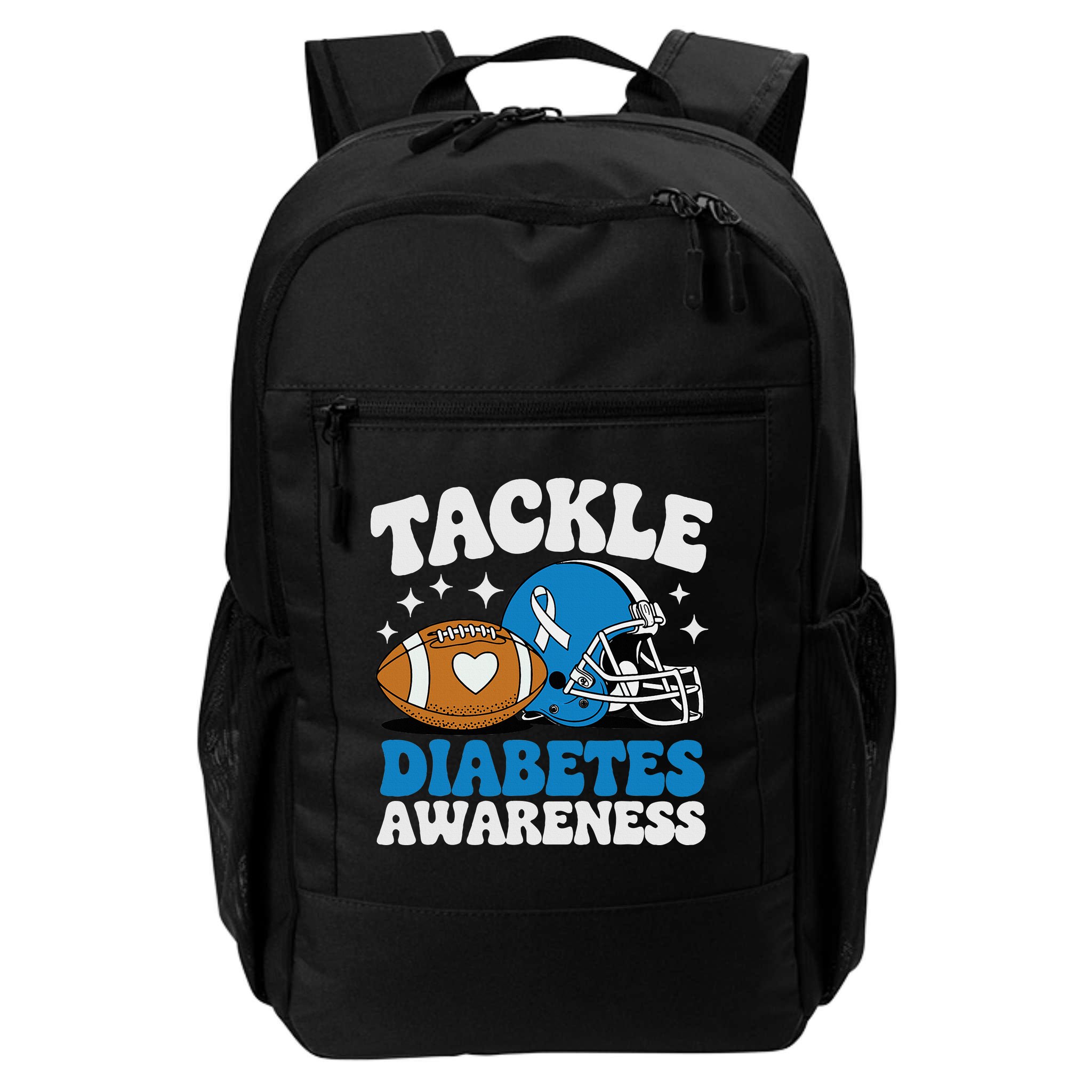 Tackle Diabetic Type 1 Blue Football Diabetes Awareness T1d Backpack