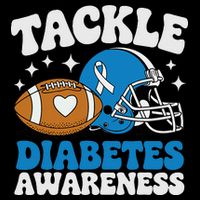 Tackle Diabetic Type 1 Blue Football Diabetes Awareness T1d Backpack