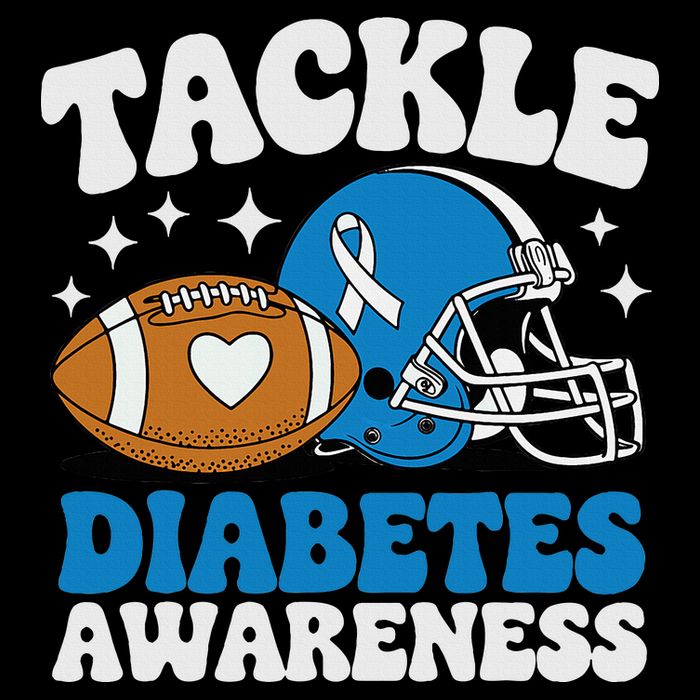 Tackle Diabetic Type 1 Blue Football Diabetes Awareness T1d Backpack