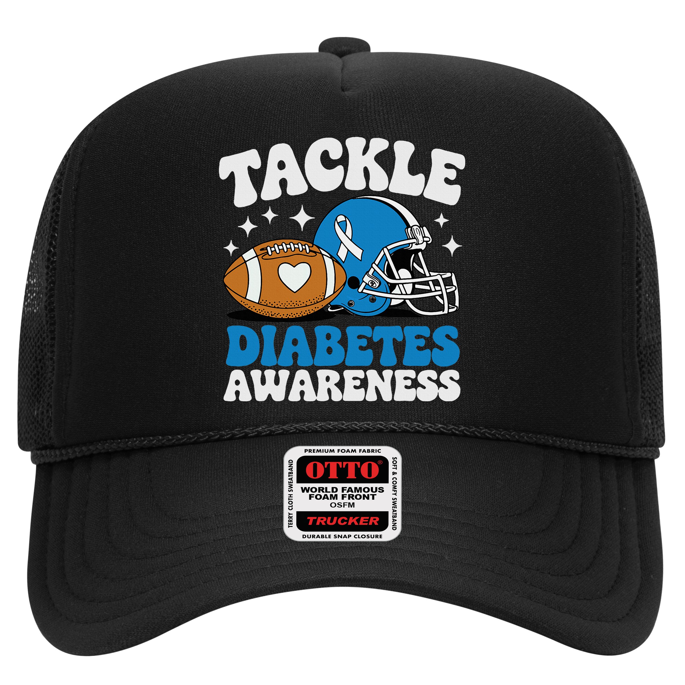 Tackle Diabetic Type 1 Blue Football Diabetes Awareness T1d Hat