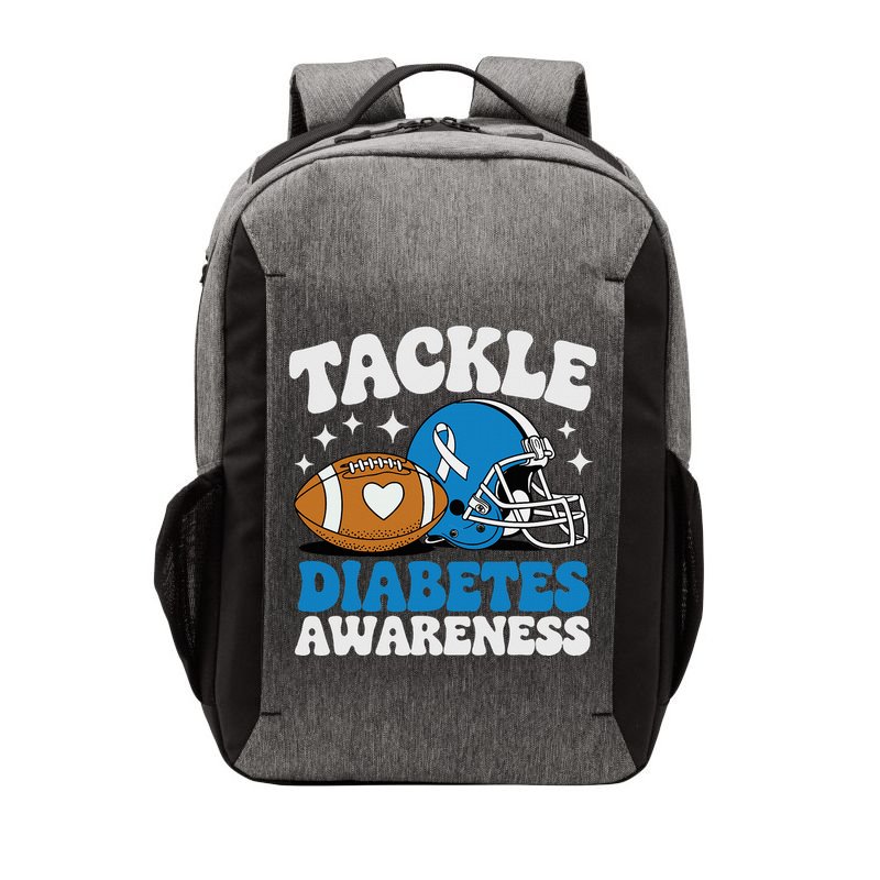 Tackle Diabetic Type 1 Blue Football Diabetes Awareness T1d Vector Backpack