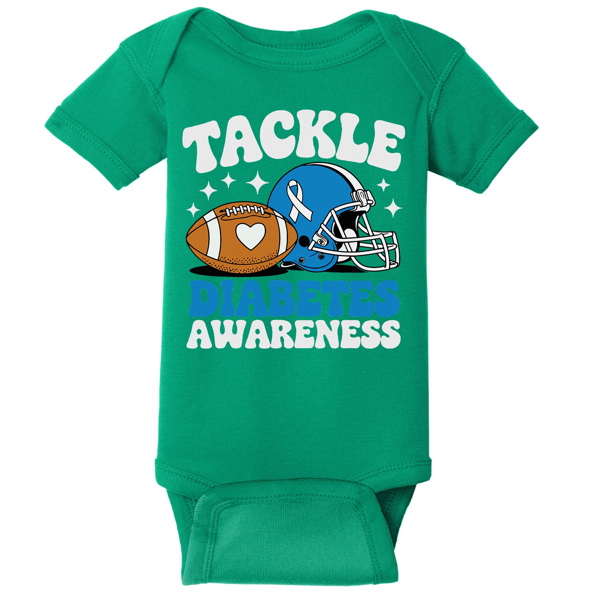 Tackle Diabetic Type 1 Blue Football Diabetes Awareness T1d Baby Bodysuit