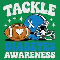 Tackle Diabetic Type 1 Blue Football Diabetes Awareness T1d Womens T-Shirt