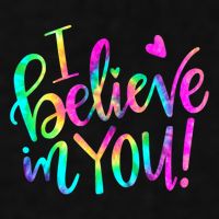 Test Day Teach.er I Believe In You Testing Day Tie Dye Ladies PosiCharge Tri-Blend Wicking Tank