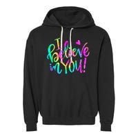 Test Day Teach.er I Believe In You Testing Day Tie Dye Garment-Dyed Fleece Hoodie