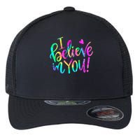Test Day Teach.er I Believe In You Testing Day Tie Dye Flexfit Unipanel Trucker Cap