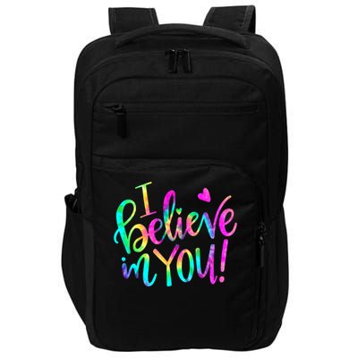 Test Day Teach.er I Believe In You Testing Day Tie Dye Impact Tech Backpack