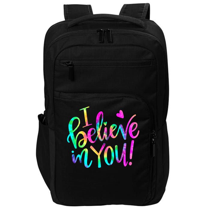 Test Day Teach.er I Believe In You Testing Day Tie Dye Impact Tech Backpack