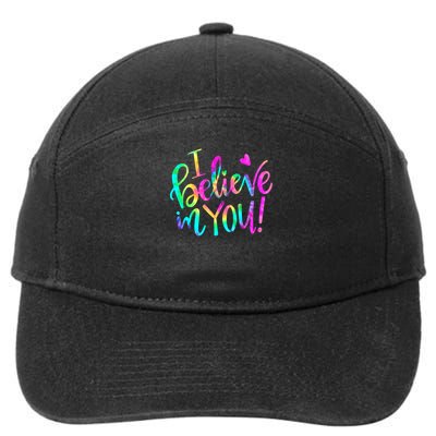 Test Day Teach.er I Believe In You Testing Day Tie Dye 7-Panel Snapback Hat