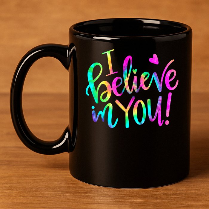 Test Day Teach.er I Believe In You Testing Day Tie Dye 11oz C Handle Ceramic Mug