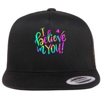 Test Day Teach.er I Believe In You Testing Day Tie Dye Flatbill Hat