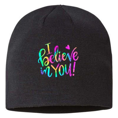 Test Day Teach.er I Believe In You Testing Day Tie Dye Sustainable Beanie