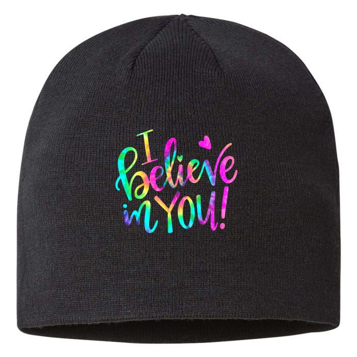Test Day Teach.er I Believe In You Testing Day Tie Dye Sustainable Beanie