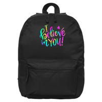 Test Day Teach.er I Believe In You Testing Day Tie Dye 16 in Basic Backpack