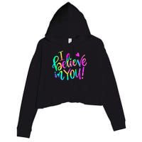 Test Day Teach.er I Believe In You Testing Day Tie Dye Crop Fleece Hoodie