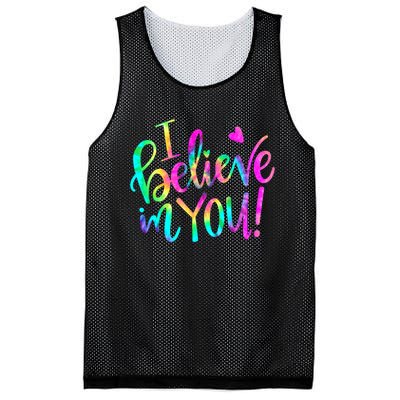 Test Day Teach.er I Believe In You Testing Day Tie Dye Mesh Reversible Basketball Jersey Tank