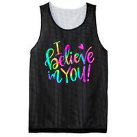 Test Day Teach.er I Believe In You Testing Day Tie Dye Mesh Reversible Basketball Jersey Tank